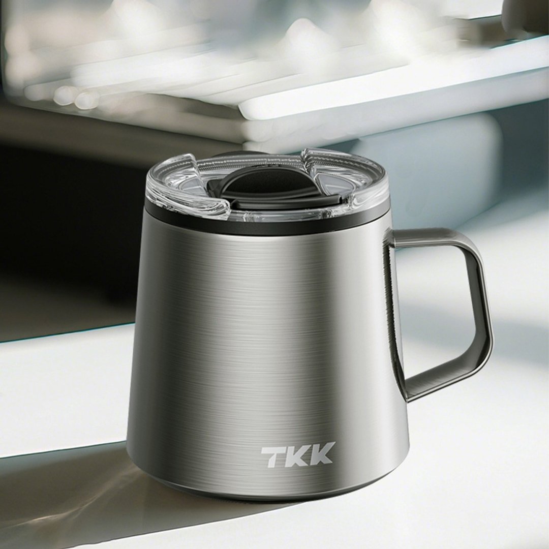 【TKK】悦氧Life 316不锈钢x陶瓷喷涂 保温咖啡杯 350ML-冰川银 - 保温瓶/保温杯 - 不锈钢 银色