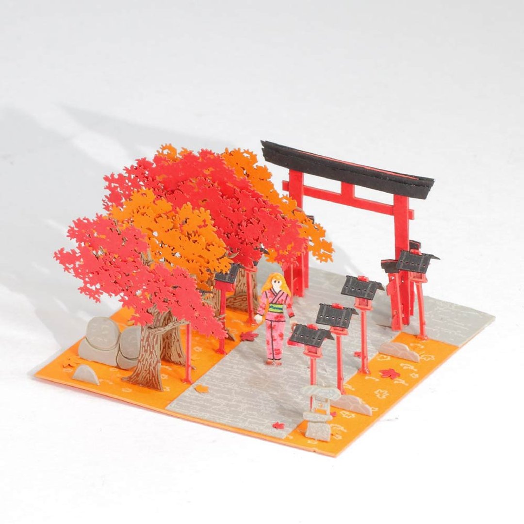 枫树路 FingerART纸艺术模型 连展示盒 日本文化系列 (SJ-5120) - 木工/竹艺/纸艺 - 其他材质 粉红色