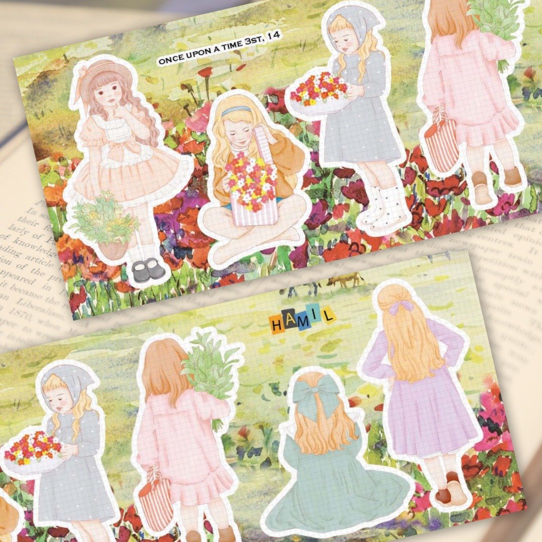 once upon a time 3 ver14 (hamil) 复古女孩仕女人物贴纸 - 贴纸 - 纸 多色