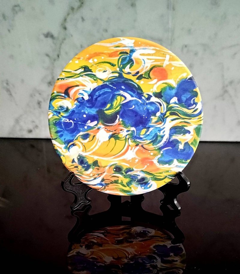 风水摆饰/观心禅圆盘~ 星河涌动/疗愈小物 - 摆饰 - 陶 