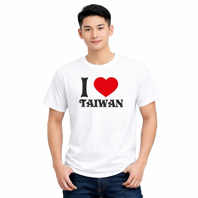 I Love Taiwan 台湾 T 恤 Taiwan souvenir 台湾纪念品 旅游礼物 - 男装上衣/T 恤 - 棉．麻 