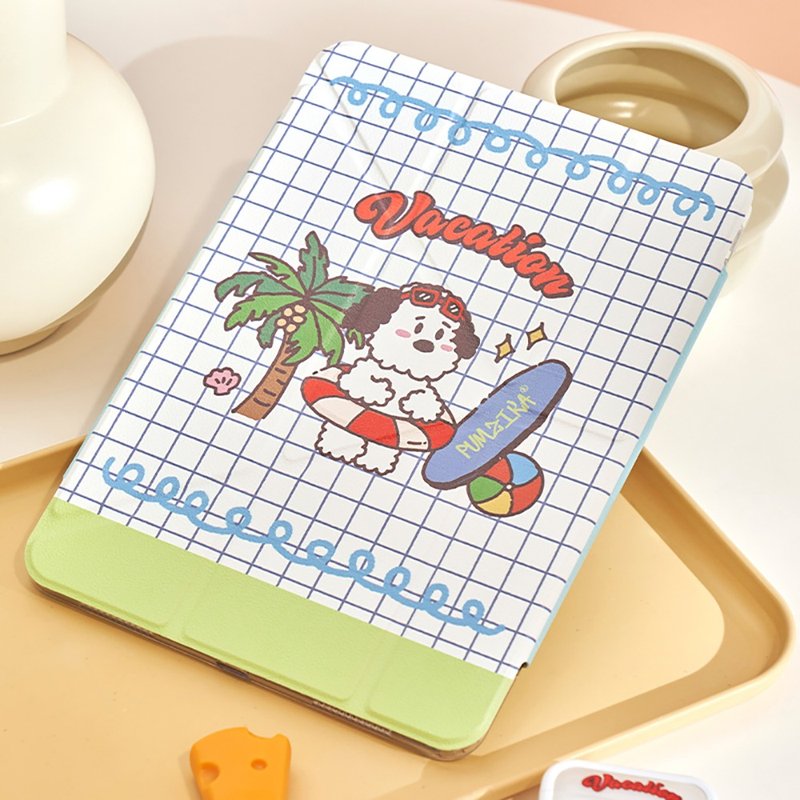 海边小狗猫咪iPad壳 磁吸可拆卸金鱼翻盖平板保护套 - 平板/电脑保护壳 - 其他材质 