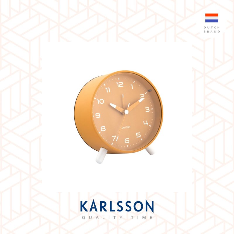 荷兰Karlsson, Alarm clock Orgullo ochre yellow闹钟黑色带小灯 - 时钟/闹钟 - 其他金属 黄色