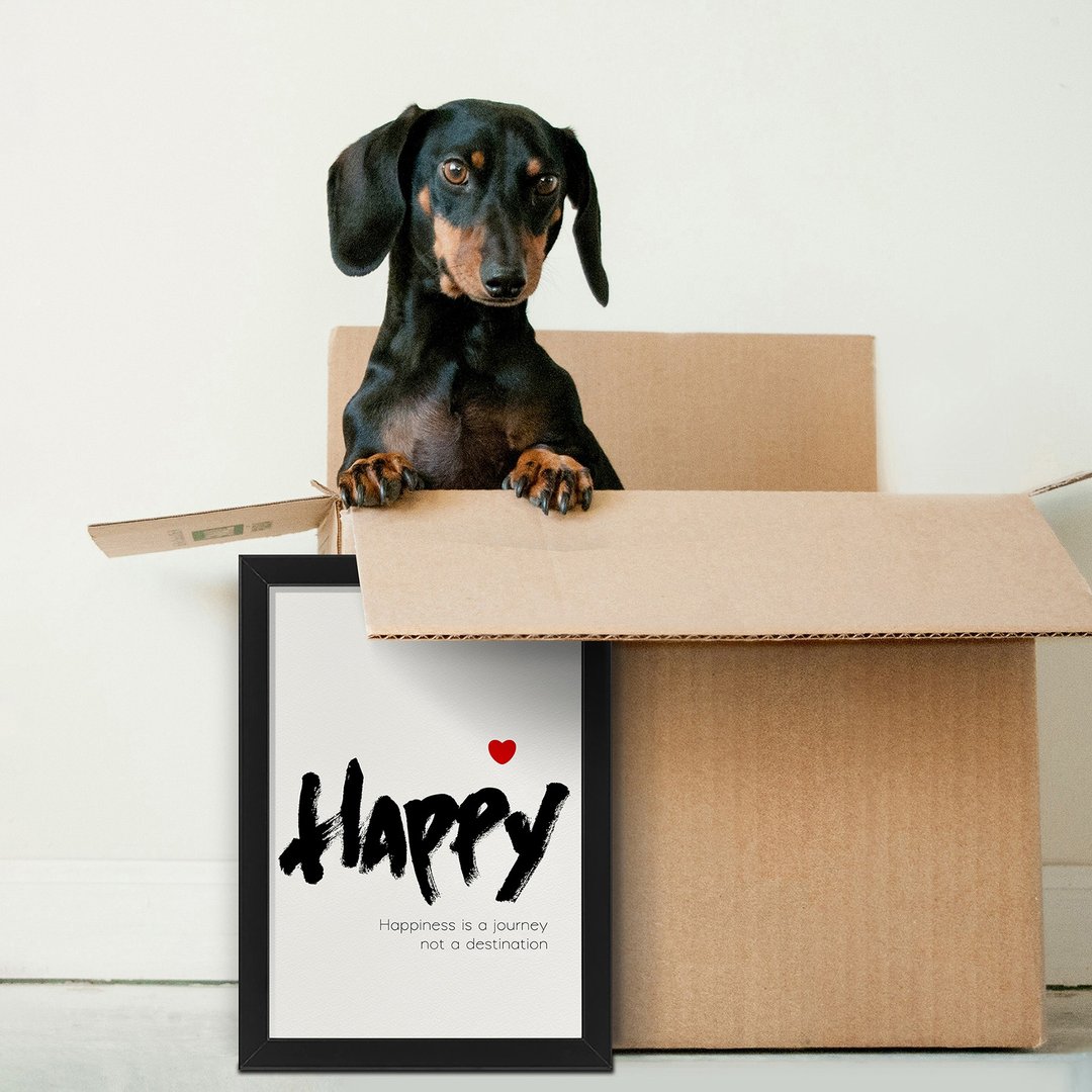 【HAPPY】快乐是旅程的一部分并不是目的地/手写温度/简约之美 - 画框/相框 - 纸 白色