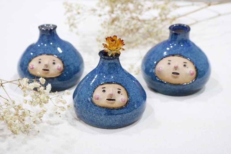 阿囡小花瓶 - 花瓶/陶器 - 陶 蓝色