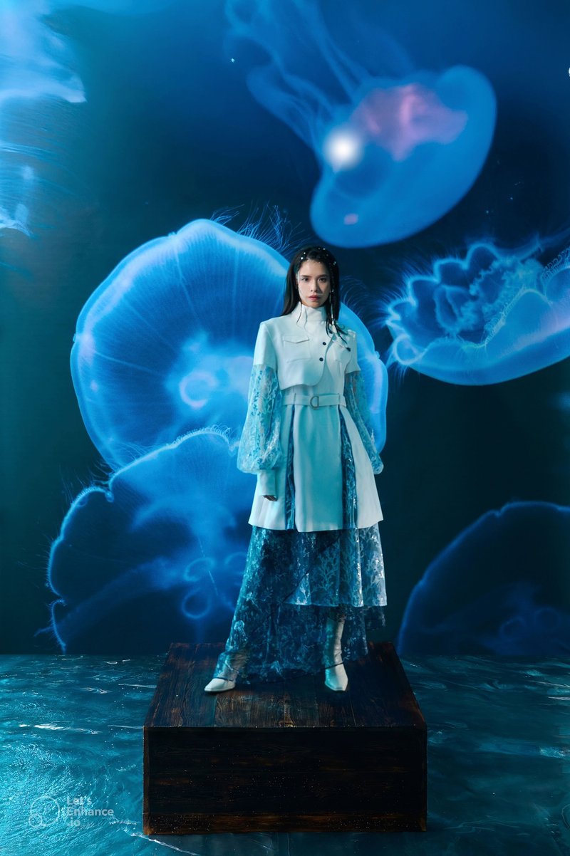 工装连衣裙 - 白 - 洋装/连衣裙 - 聚酯纤维 白色