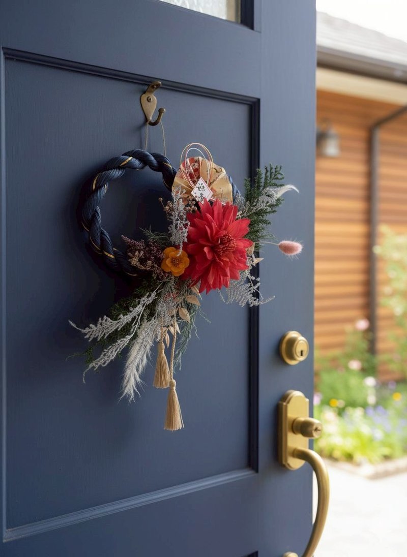 映红。吉光 - 注连绳 新年布置 - 干燥花/捧花 - 植物．花 蓝色