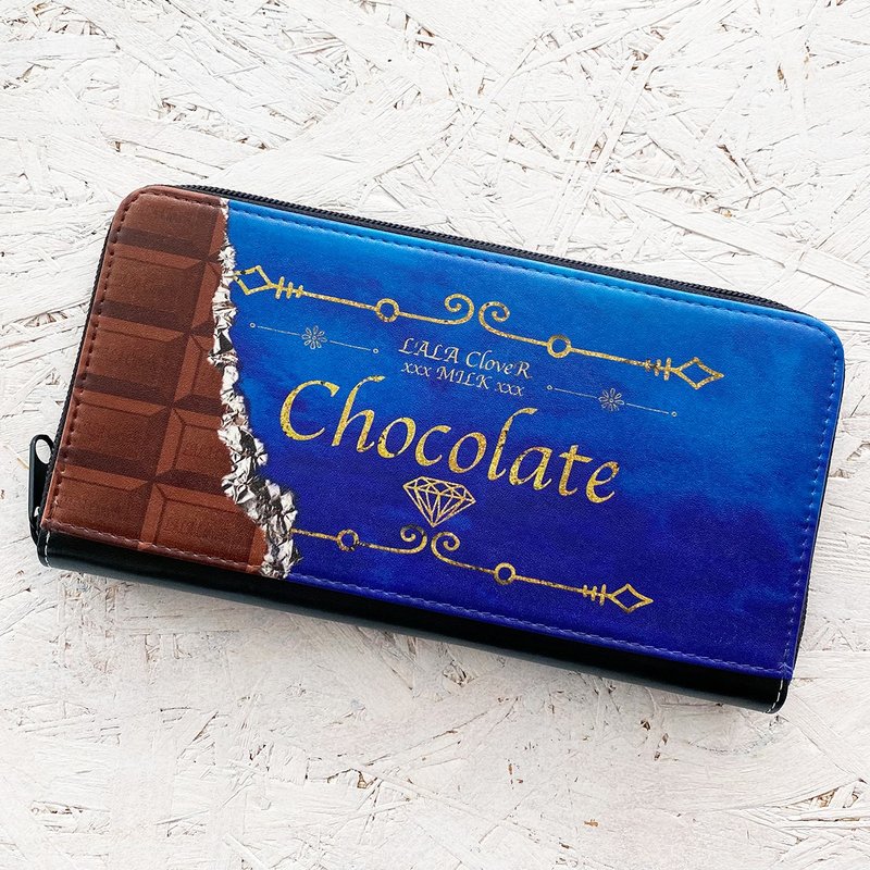 Long Wallet Chocolate / coin case / card case / dessert / sweets - 皮夹/钱包 - 人造皮革 蓝色