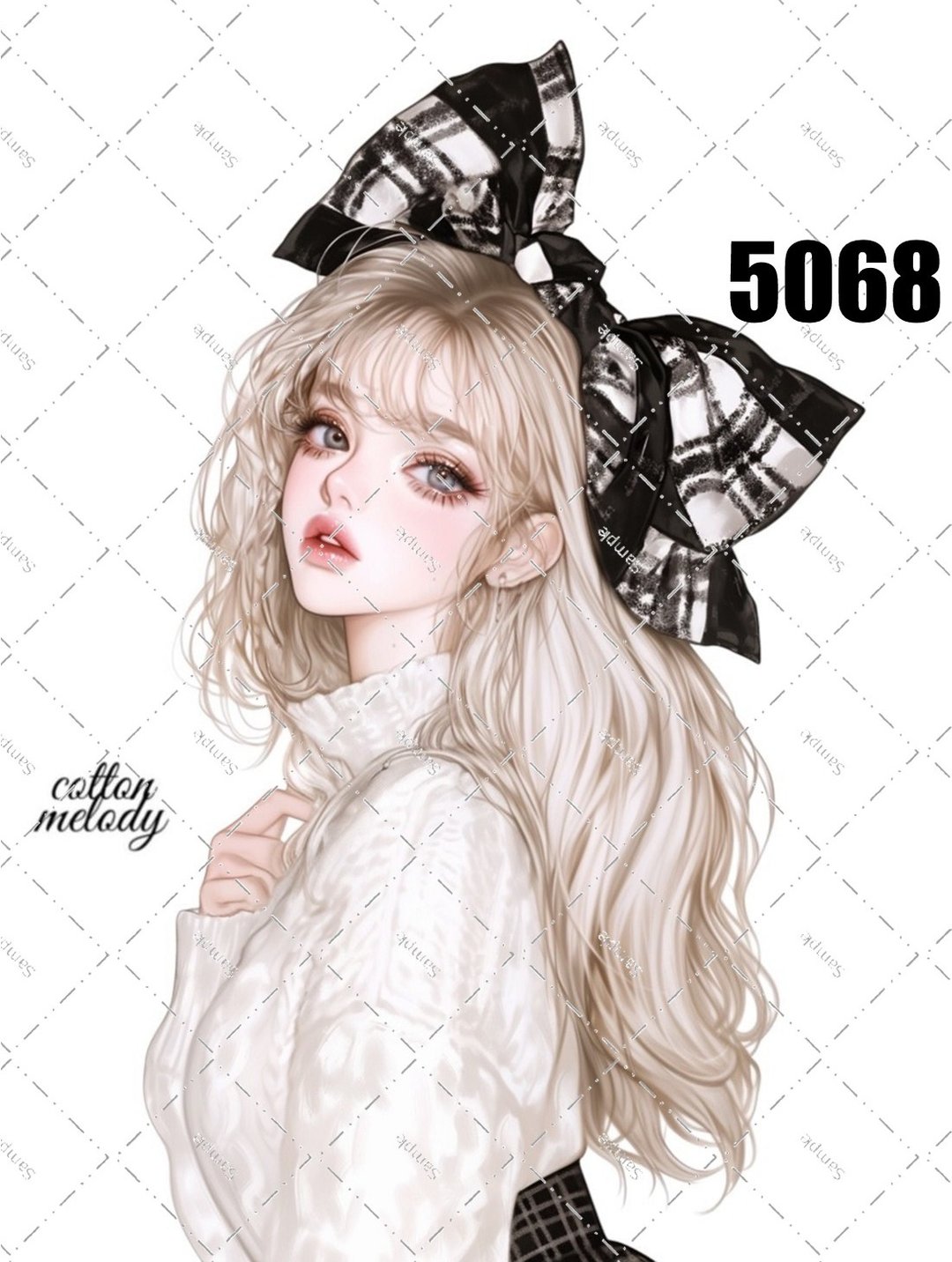 original sticker no.5068 人物贴纸 原创贴纸 原创人物贴纸 装饰贴纸 cotton melody - 贴纸 - 纸 