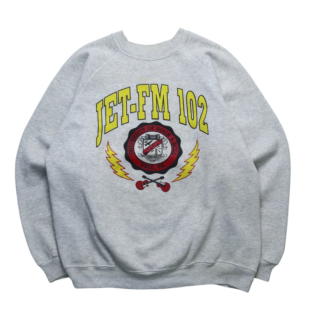 80s 美国制 JET-FM University Of Rock & Roll 大学tee 古着卫衣 - 中性连帽卫衣/T 恤 - 其他材质 灰色