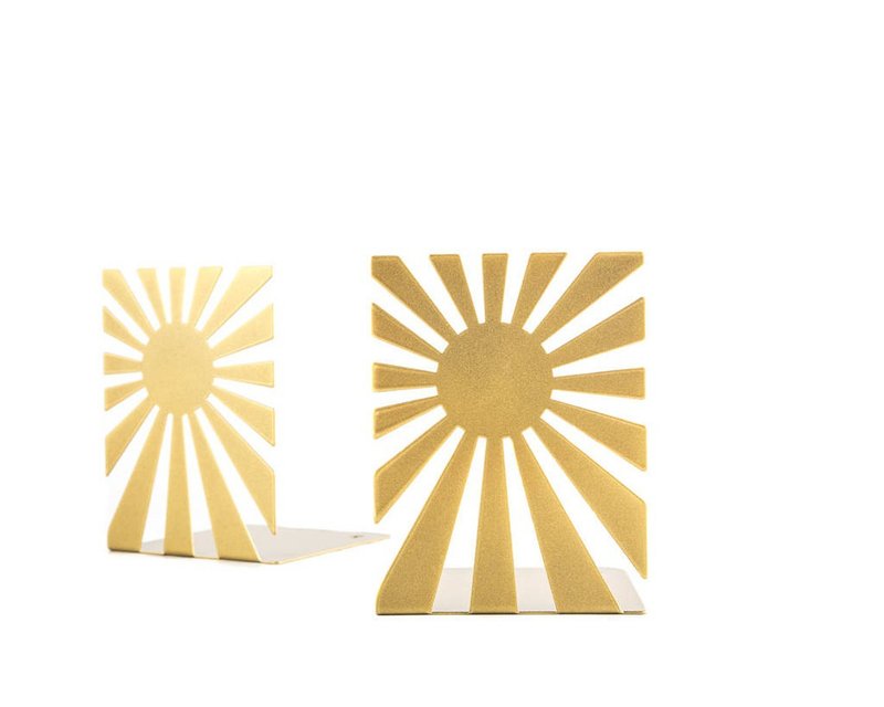 金色金属书挡 Sun is in。日式主题书架装饰。包邮。 - 摆饰 - 其他材质 金色