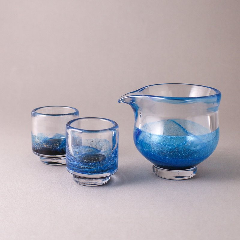 星空 | 琉璃壶杯组 - 茶具/茶杯 - 玻璃 蓝色