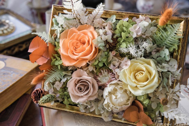 永生花相框/不凋花盒/永生花礼/情人节礼物/新居贺礼/生日礼物/花 - 干燥花/捧花 - 植物．花 多色