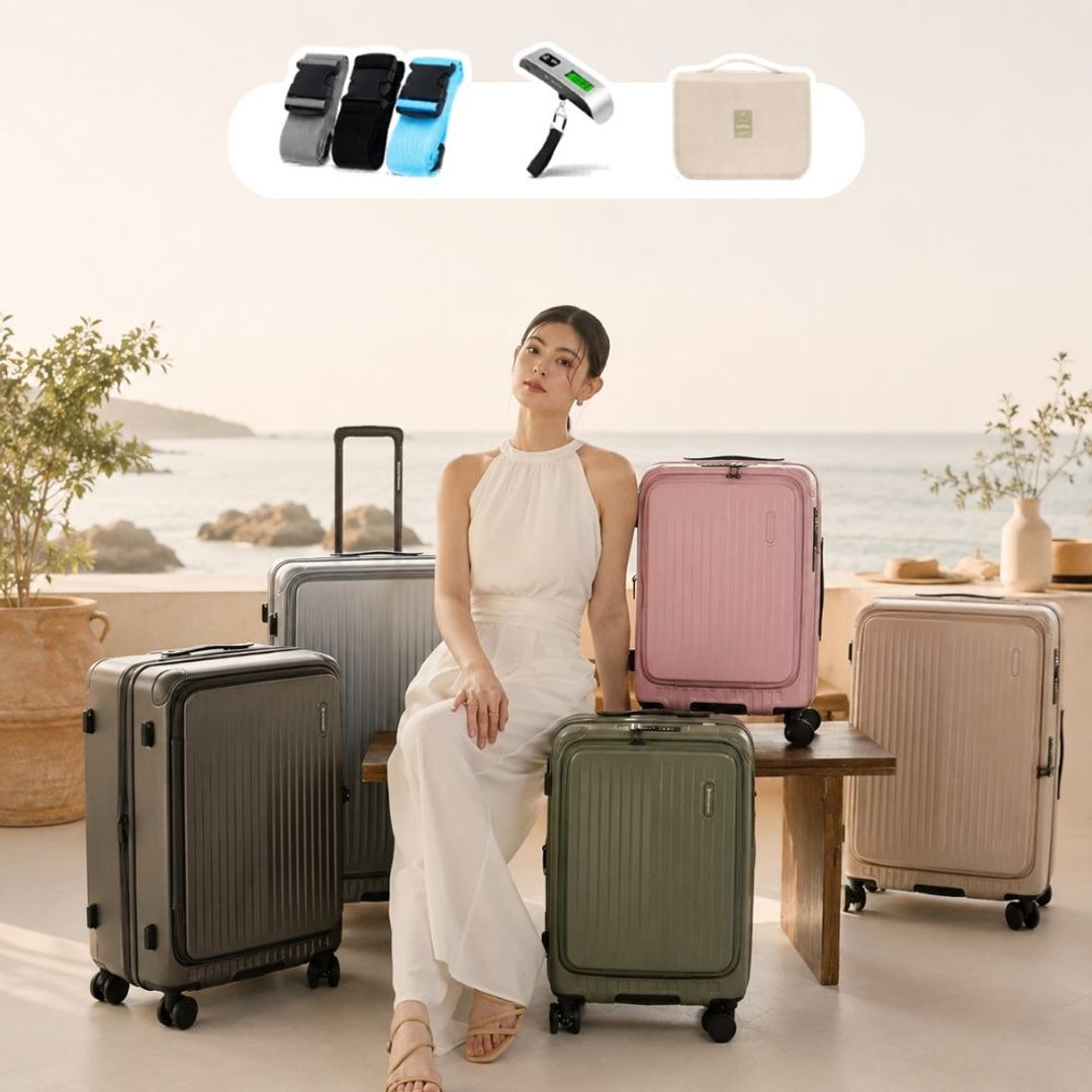 赠旅行三件组【金安德森】一键煞车 28 寸 Urban Ease 前开式行李箱 - 行李箱/行李箱保护套 - 塑料 多色