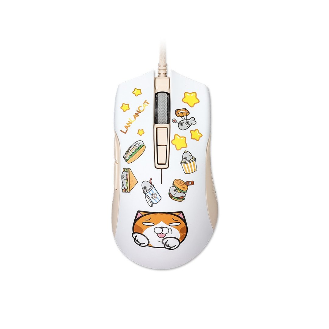irocks M31E 光学 有线 游戏鼠标-白烂猫联名款 - 电脑配件 - 塑料 