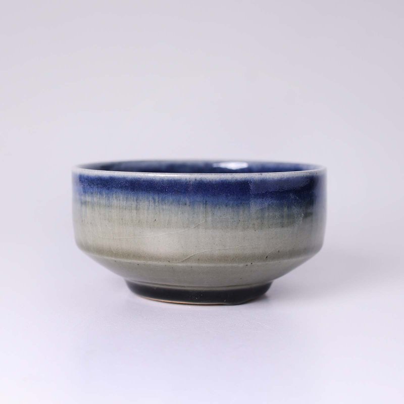 明芽窑 l 柴烧灰釉蓝流皿 - 盘子/餐盘/盘架 - 陶 蓝色