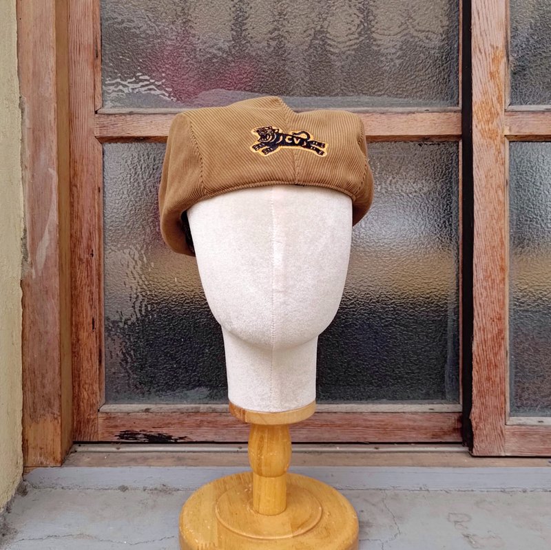 反戴 小偷帽 狩猎帽 刺绣 潮流 休闲 老虎 小牛村/飞虎 - 帽子 - 聚酯纤维 咖啡色