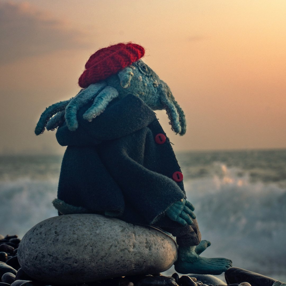 Sea troll Siverd | designer doll OOAK fantasy toy - 玩偶/公仔 - 其他材质 蓝色