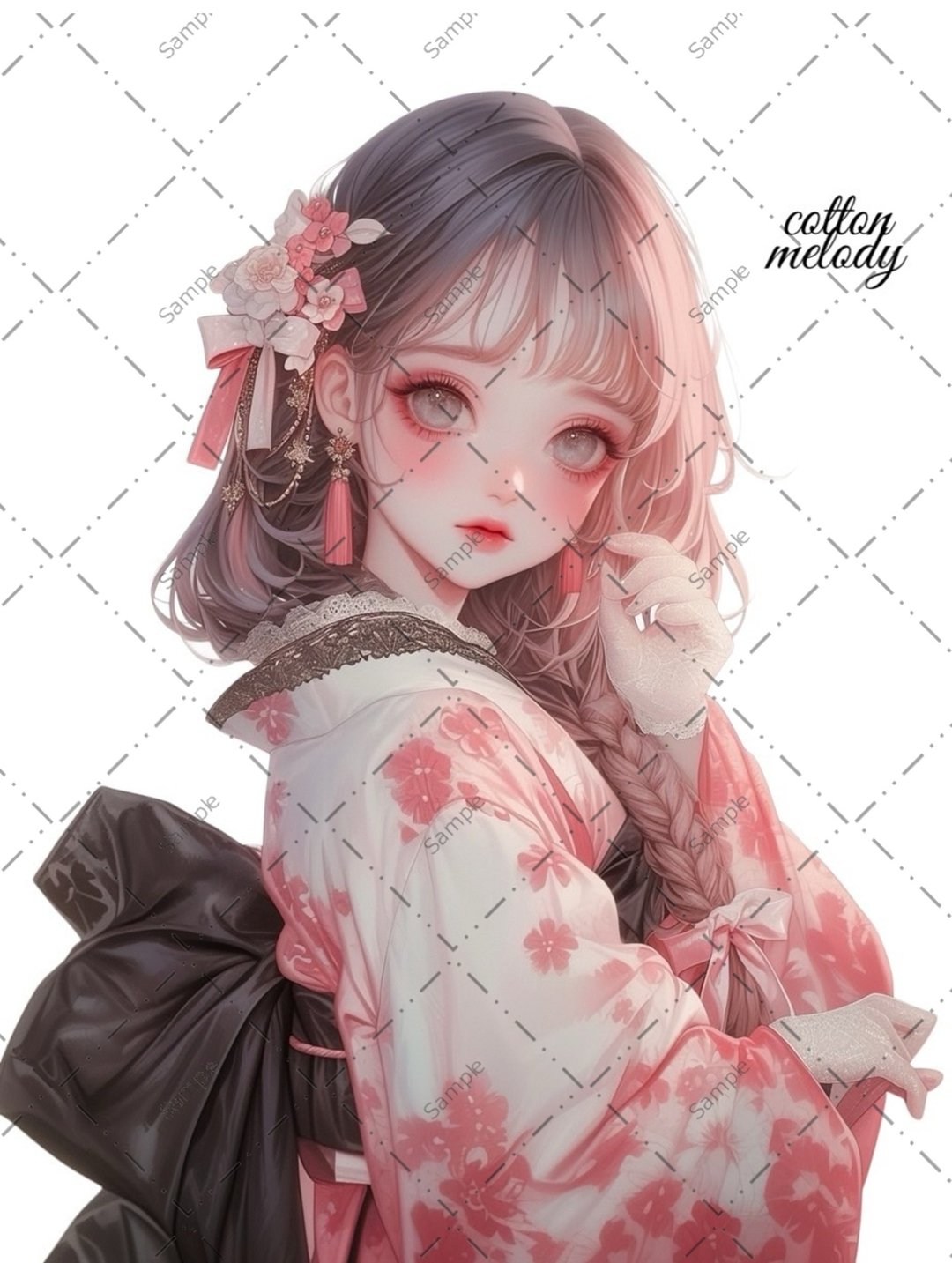 original sticker no.1314 人物贴纸 原创贴纸 人物插画 少女贴纸 原创人物贴纸 - 贴纸 - 纸 
