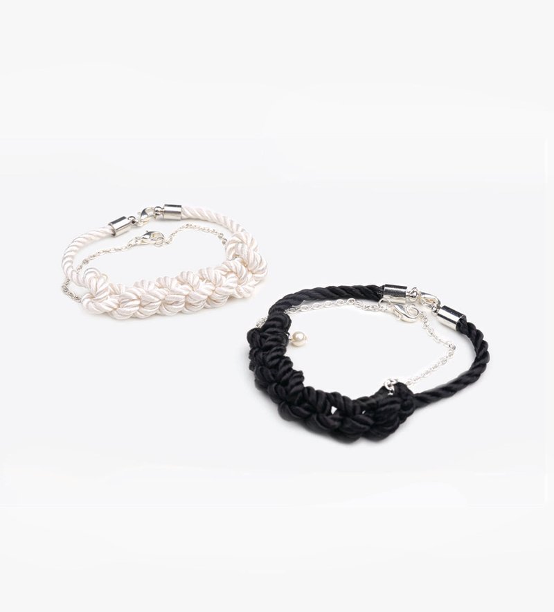 钩织珍珠手链素材套装 / Crochet Bracelets Set - 手链/手环 - 聚酯纤维 白色