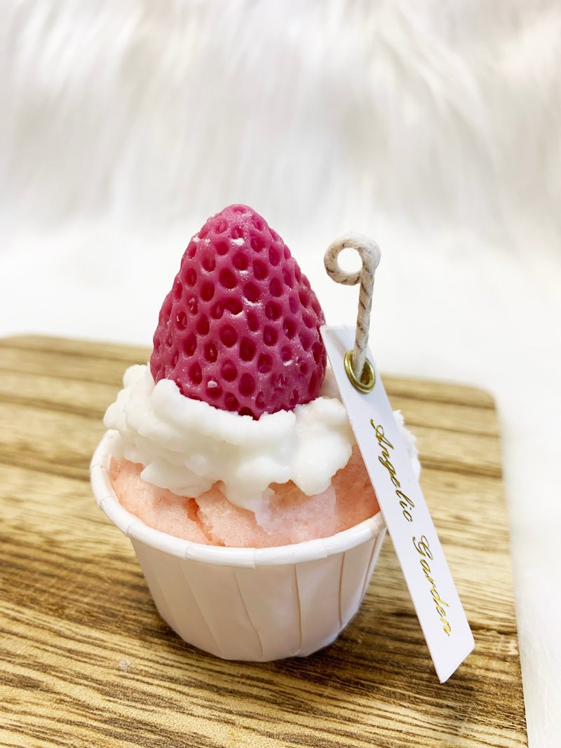 士多啤梨迷你 Cupcake 蜡烛 - 蜡烛/烛台 - 蜡 粉红色