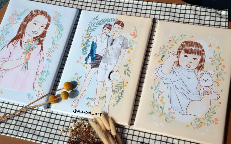 似颜绘_无框画_订制前请先与佐伊聊聊 - 订制画像 - 其他材质 