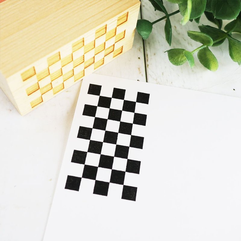 市松纹样 日式花纹 印章 亦可作为邮票边框使用 - 印章/印台 - 橡胶 咖啡色