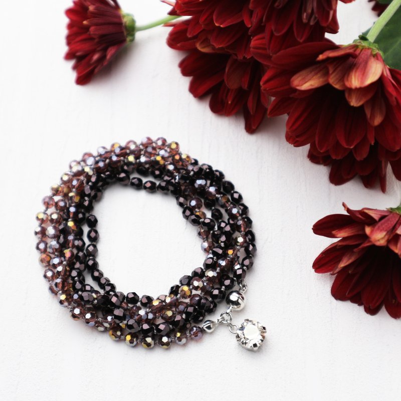 Wrap Bracelet (Bordeaux) - 手链/手环 - 玻璃 红色