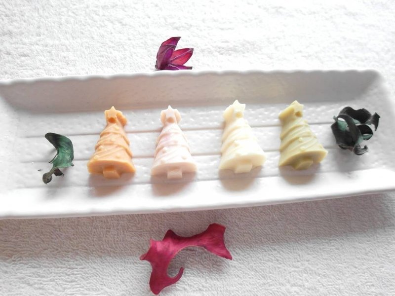 ✩  Rainbow Forest  ✩  Handmade．Natural．Living  •星愿圣诞树手工皂小礼盒 Christmas tree Soap Gift Box.圣诞节礼物 交换礼物 新年礼物 - 肥皂/手工皂 - 植物．花 
