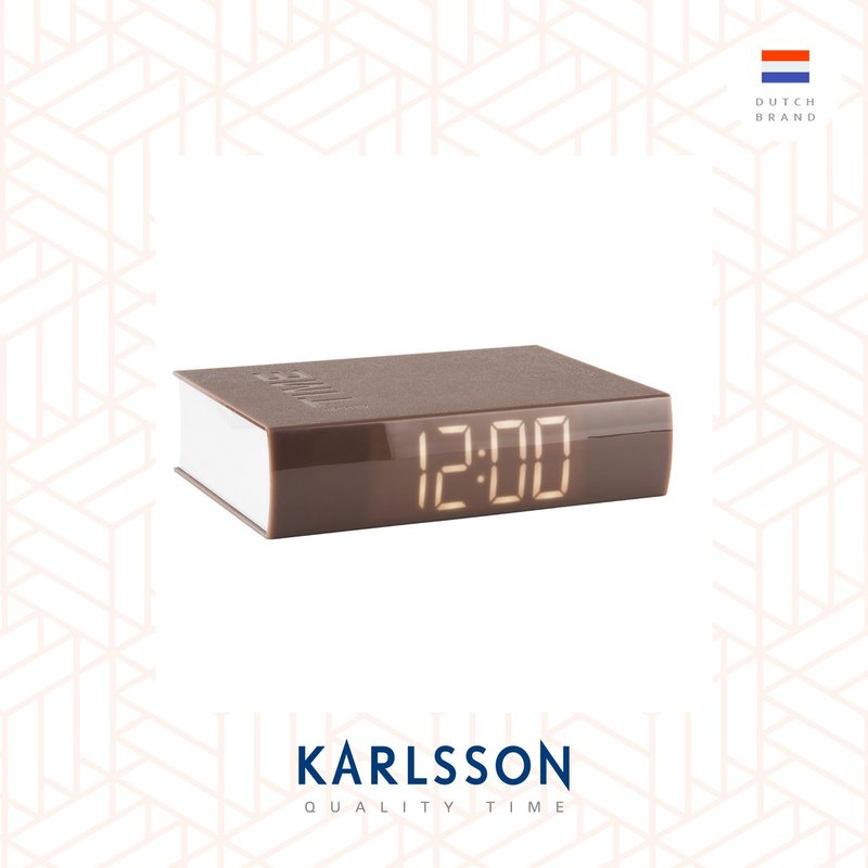 荷兰Karlsson, BOOK 书本型闹钟啡色LED显示屏 - 多功能闹 - 时钟/闹钟 - 塑料 咖啡色