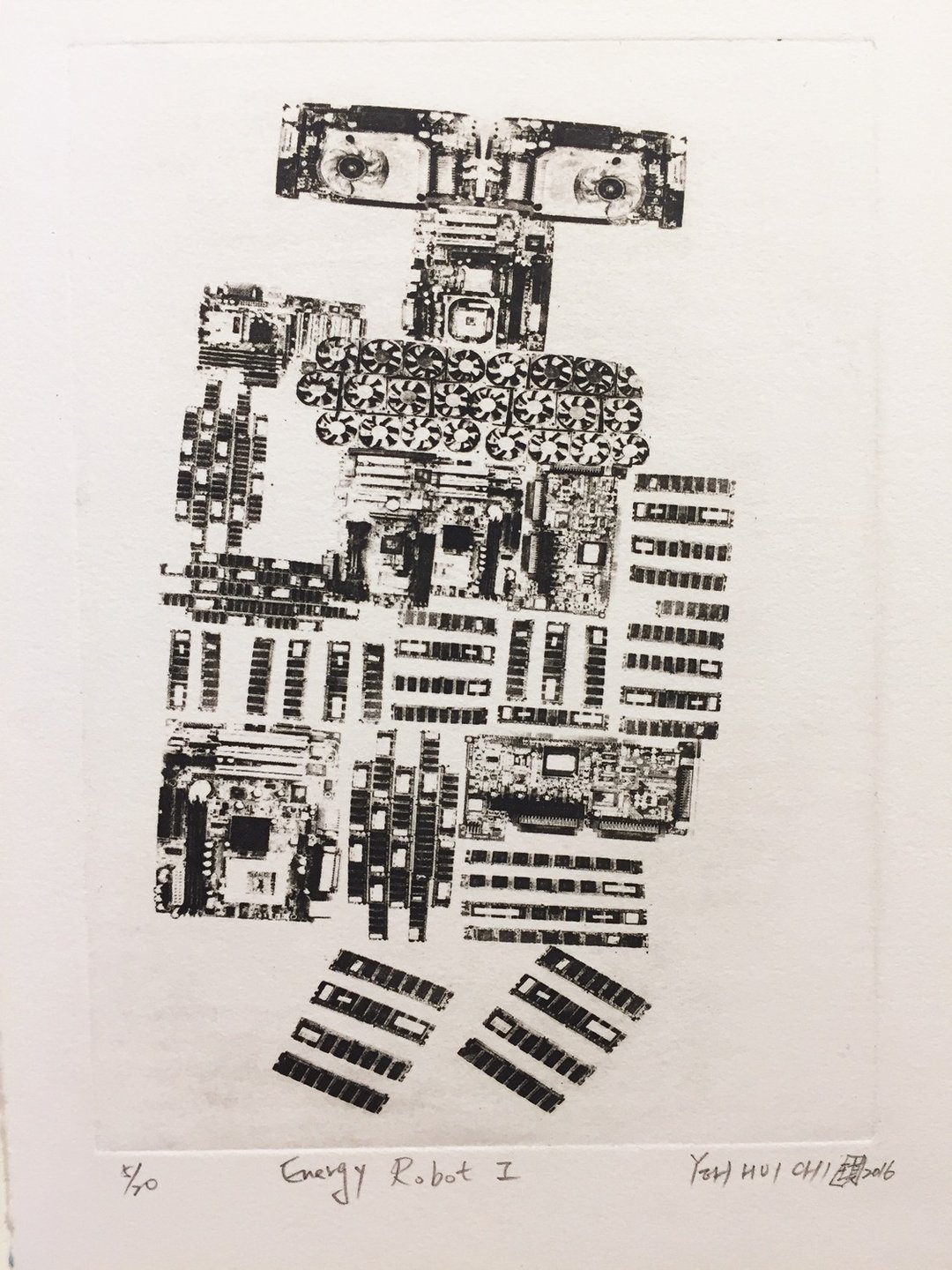 原作版画 -Energy robot I- 叶慧琪  - 海报/装饰画/版画 - 纸 黑色