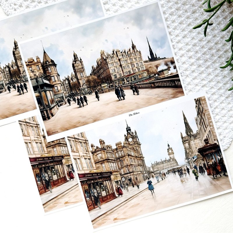 Z324 - 复古都市风格 - 贴纸 - 纸 