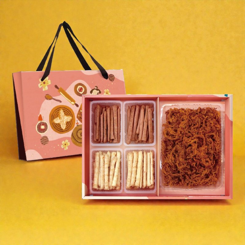 【伊甸台中迦南园】 福星礼盒 春节礼盒 | 双口味起士棒 猪肉丝 - 零食/点心 - 其他材质 多色