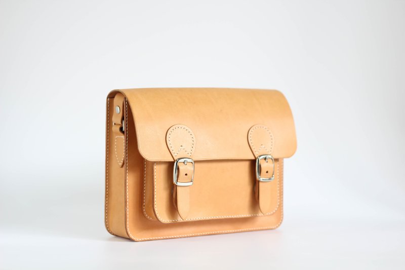 【颖川手创】DIY套组11寸剑桥书包 简单缝系列(裁片有打孔) BS001 - 皮件 - 真皮 金色