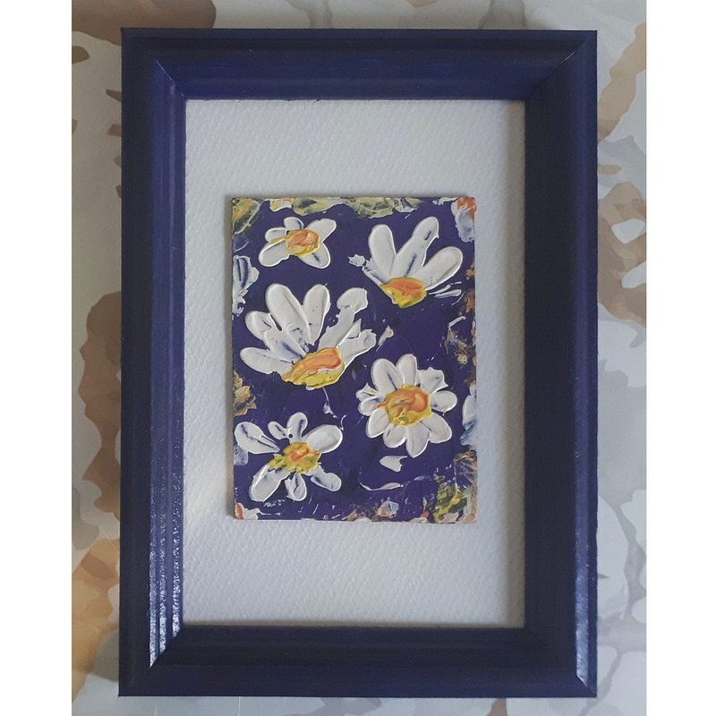 原创艺术雏菊 ACEO 绘画花卉花卉雏菊艺术品 - 墙贴/壁贴 - 其他材质 多色