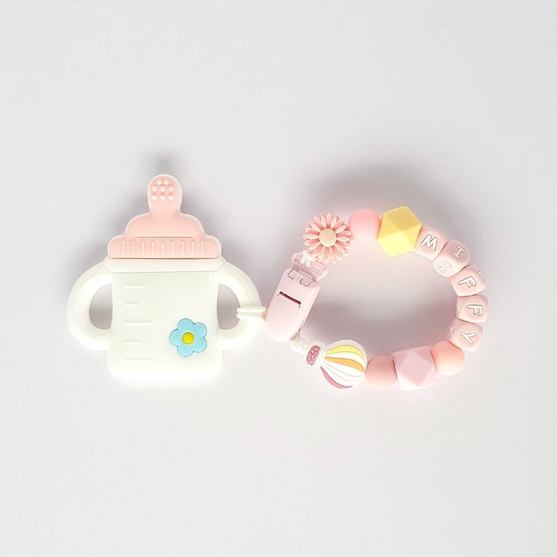 MIFFY 雏菊 热气球 粉色奶瓶固齿器 / 定制化奶嘴链 - 玩具/玩偶 - 其他材质 多色