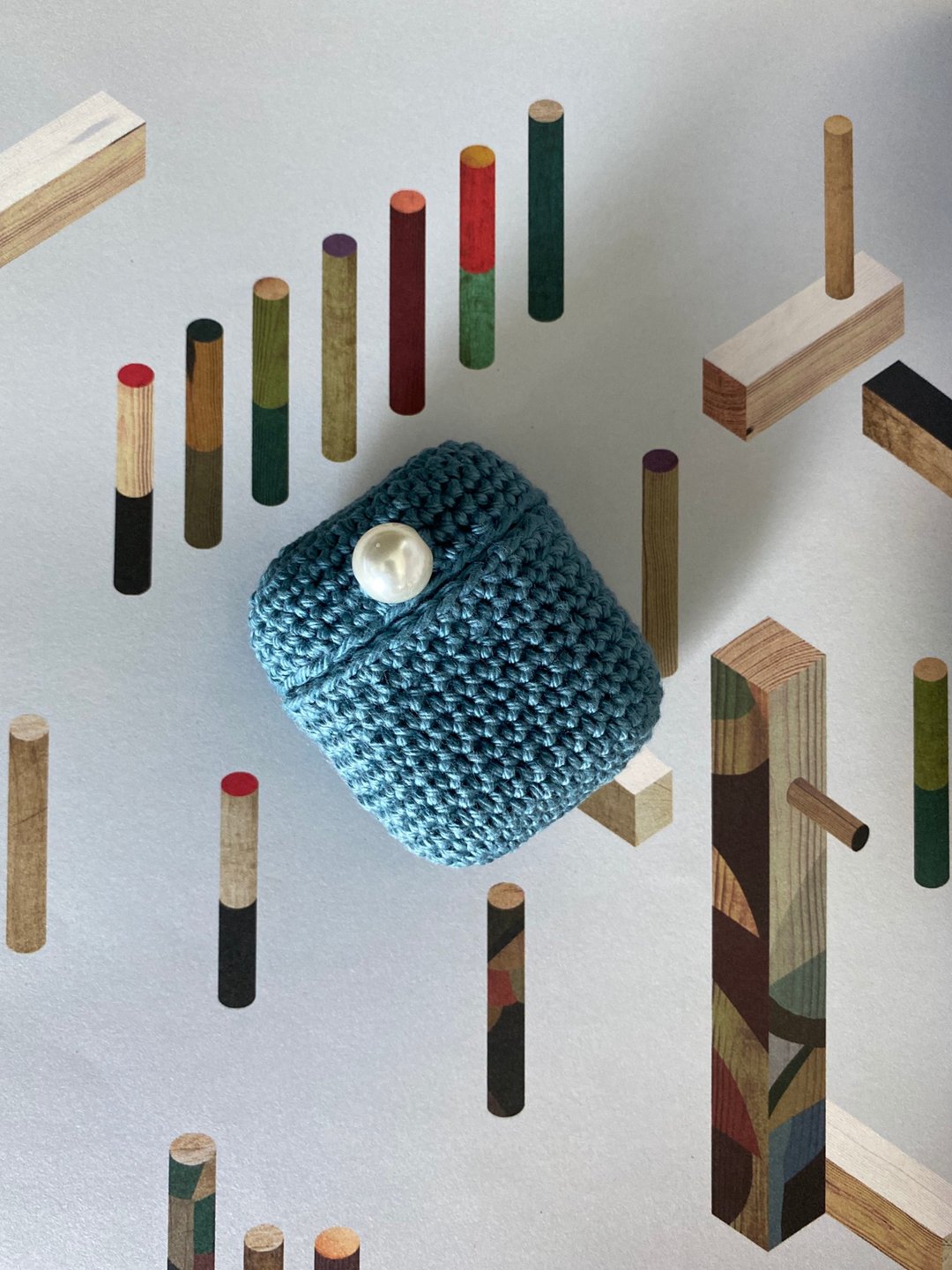 鈎织AIRPOD CASE - 其他 - 棉 蓝色