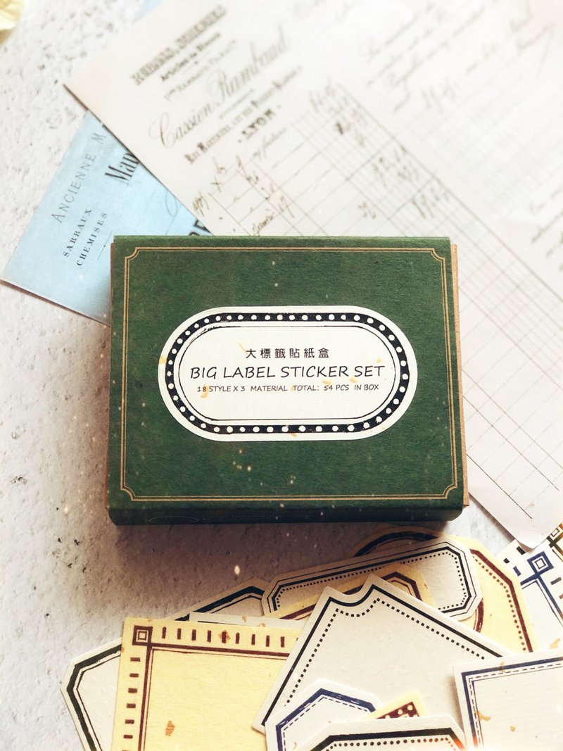 大标签贴纸盒54枚入 - 贴纸 - 纸 多色