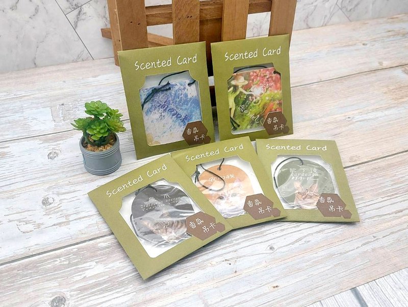 香氛吊卡(猫咪.海洋.玫瑰) - 香薰/精油/线香 - 其他材质 