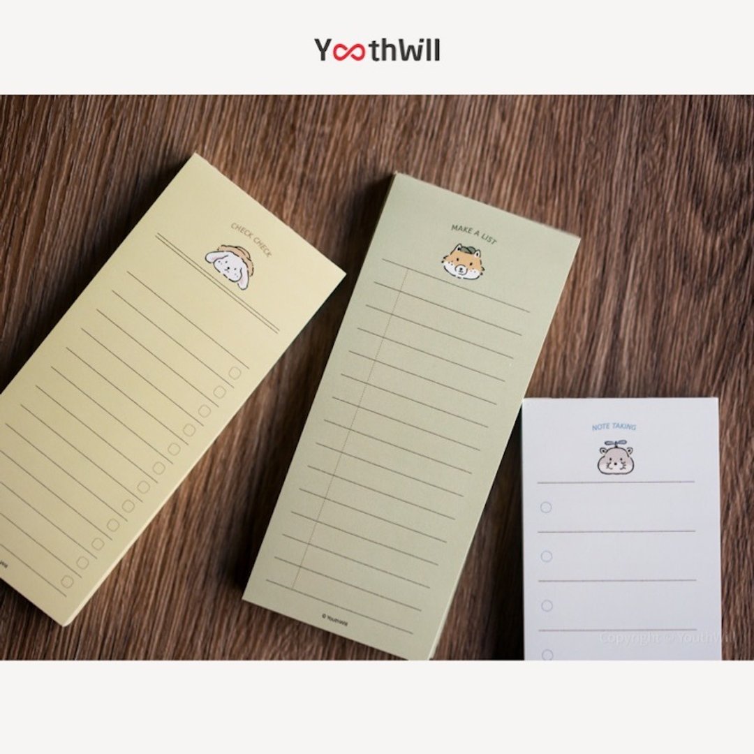 YouthWill 小便签 可爱小动物 memo 记录 to do list 便签套 - 便条纸/标签贴 - 纸 卡其色