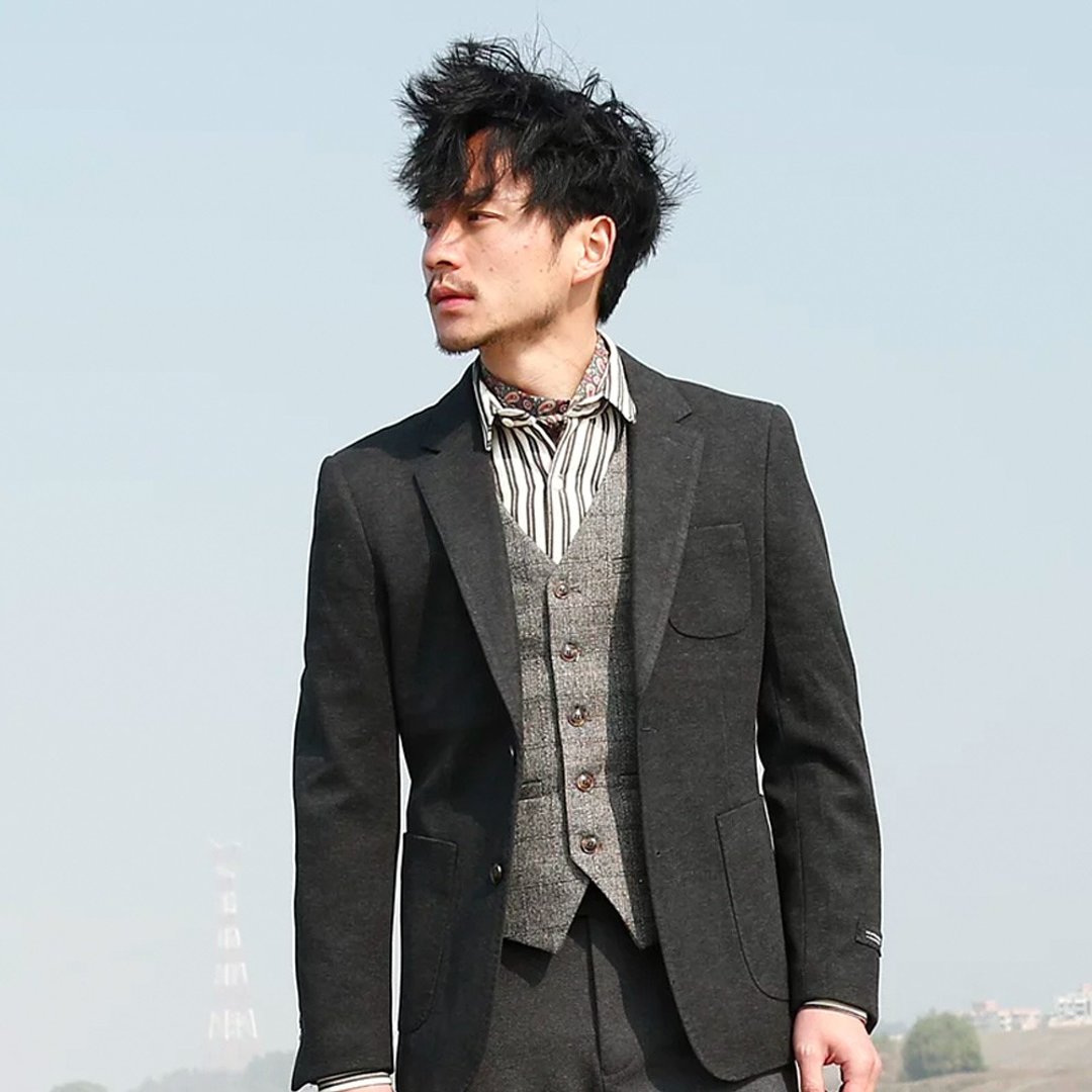 SOARIN英伦复古毛修身西装外套(73XZ33) - 男装西装外套 - 聚酯纤维 多色