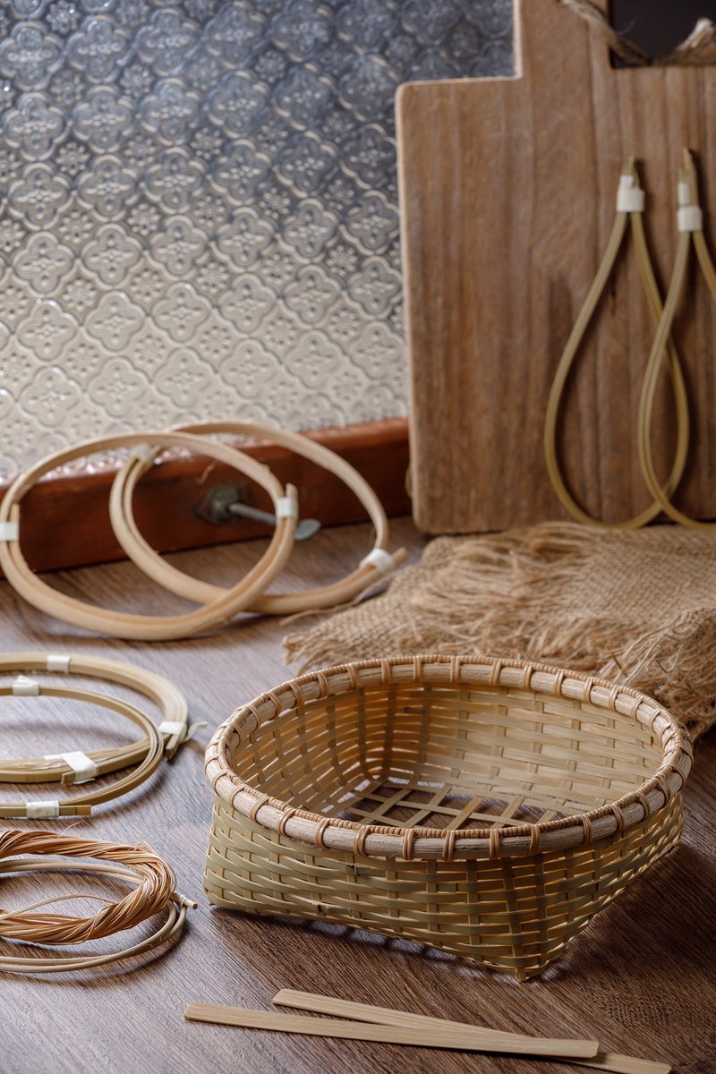 四角孔缠绕竹编置物篮 - 木工/竹艺/纸艺 - 竹 