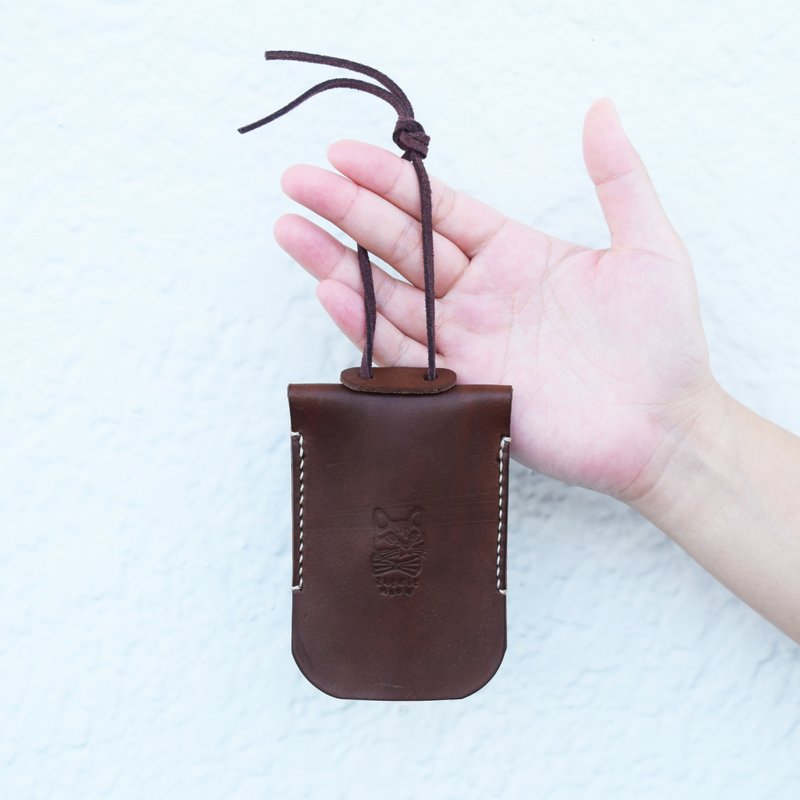 【定制】皮革钥匙包【钥匙用这包】定制化礼物 刻字 礼物 情人 - 钥匙链/钥匙包 - 真皮 咖啡色