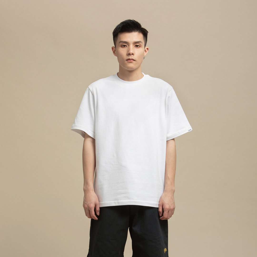 THREADESIGN  夏季新款纯棉圆领打底衫简约纯色短袖t恤休闲宽松 - 男装上衣/T 恤 - 棉．麻 蓝色