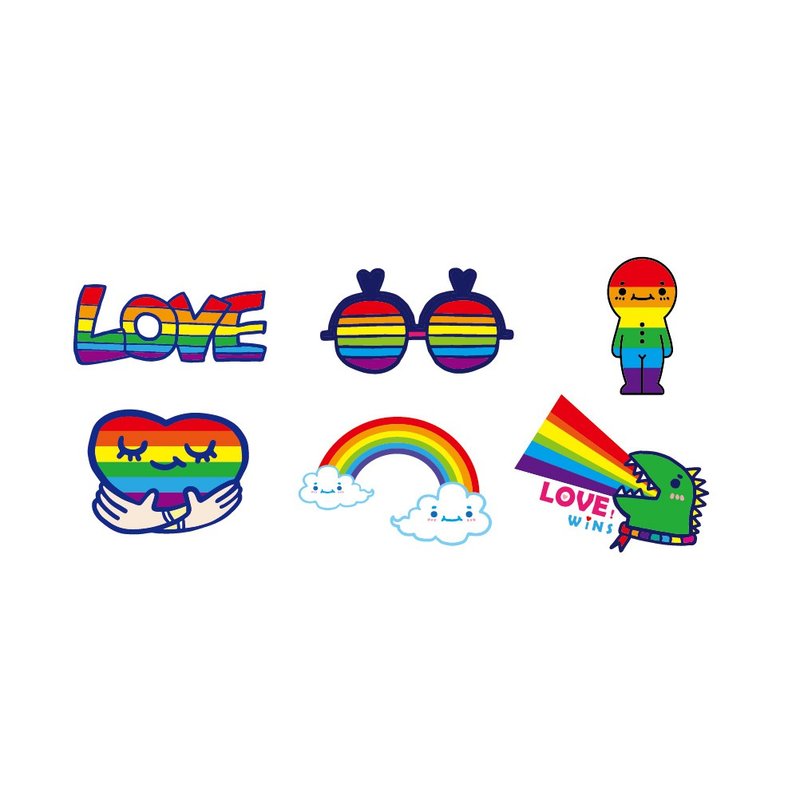 防水贴纸-彩虹系列 -勇气彩虹 - 贴纸 - 防水材质 多色