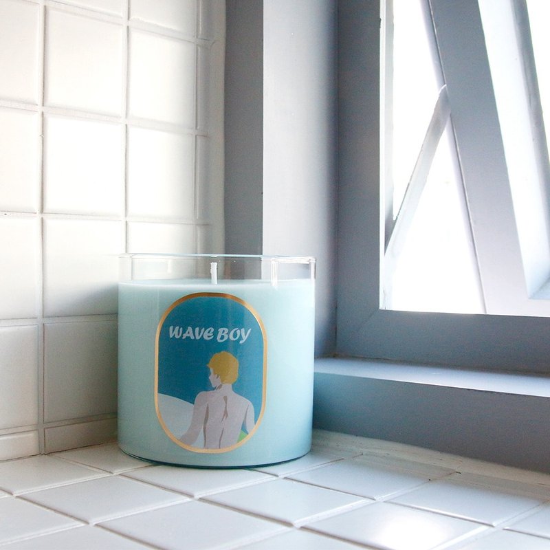 【韩国 PRAY】釜山严选蜡烛-夏潮男孩 /480g - 蜡烛/烛台 - 玻璃 蓝色