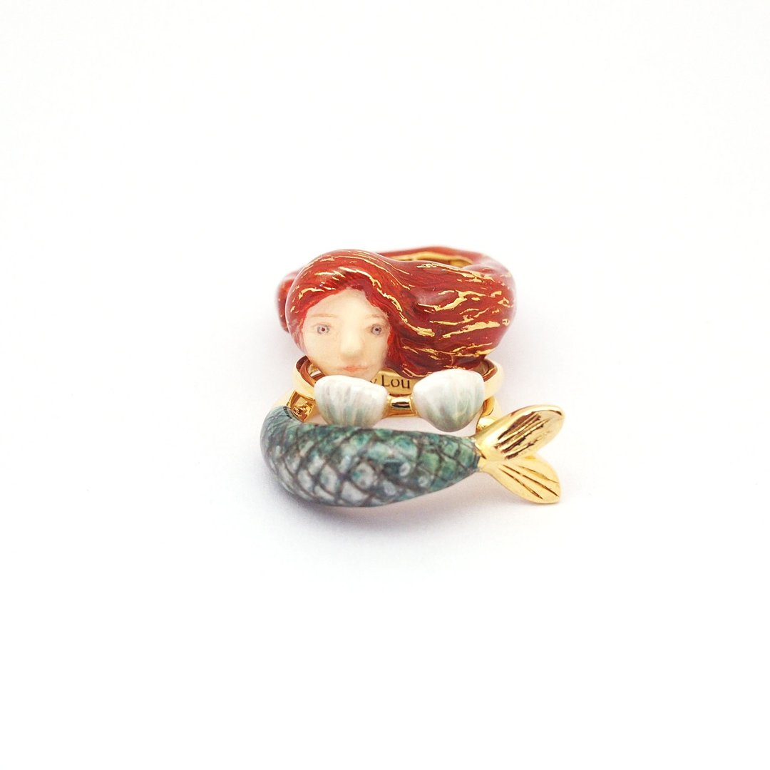 3-Piece Little Mermaid Rings - 戒指 - 其他金属 多色