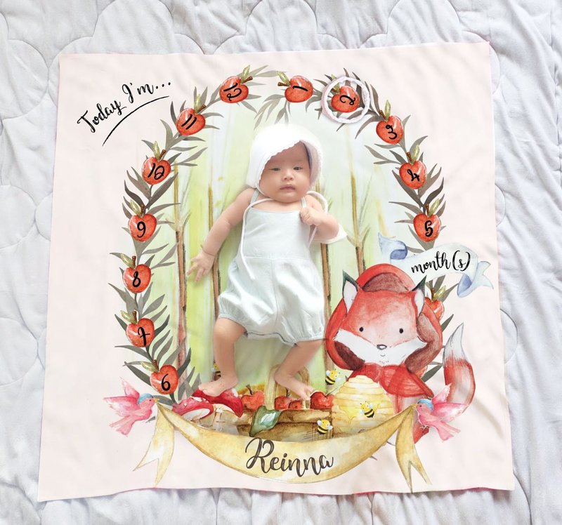 Fox Milestone Blanket - 其他 - 棉．麻 红色