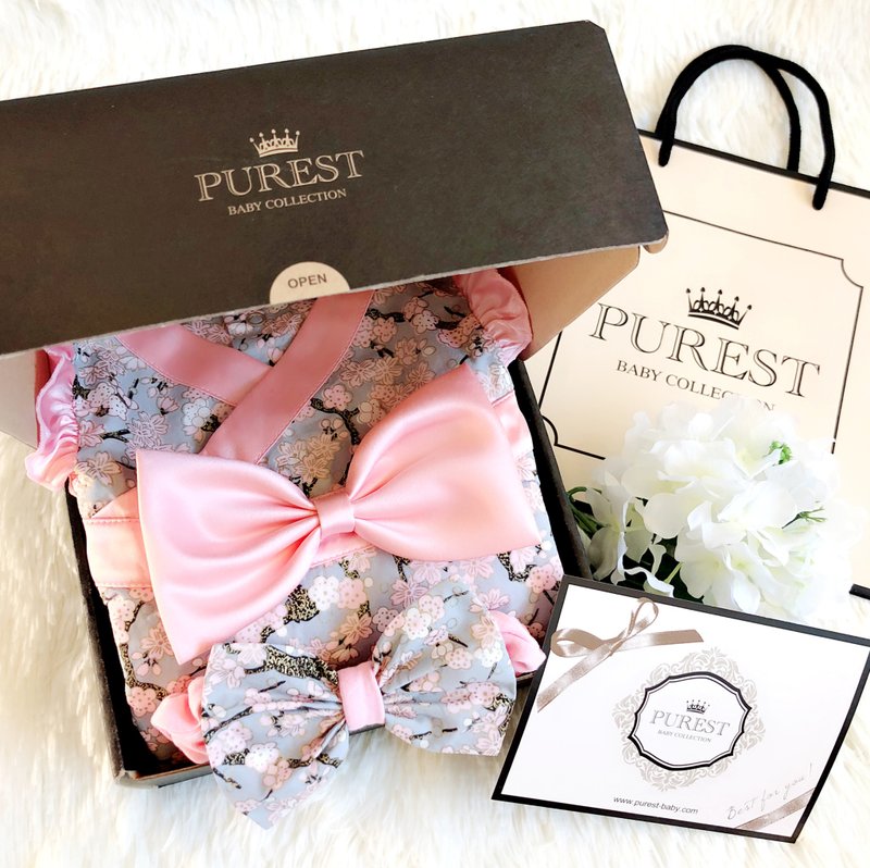 PUREST 粉幸福樱の花小公主/短袖款 宝宝弥月 婴儿 新生儿 礼盒组 - 满月礼盒 - 棉 粉红色