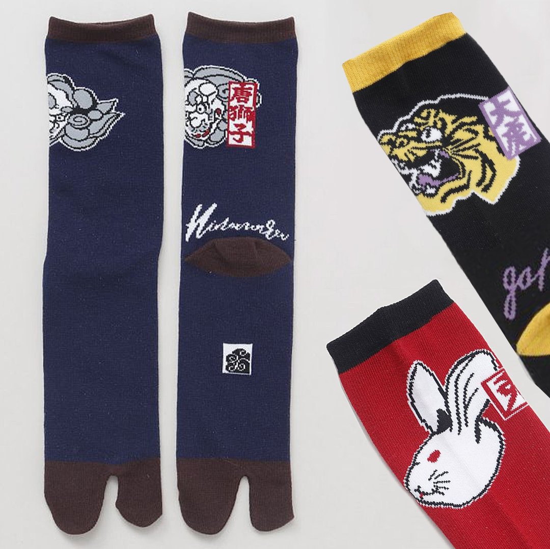 【热门预购】浮世绘气势动物两趾袜(3款)(25-28cm)7JKP5120-22 - 袜子 - 其他材质 